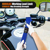 Nilight Motorcycle Tie Down Straps Max Break Strength 12000Lbs Blue, view 6