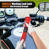 Nilight Motorcycle Tie Down Straps Max Break Strength 12000Lbs Red, view 6
