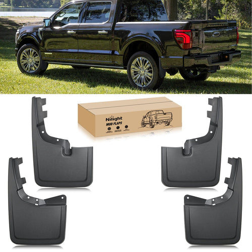 Nilight Front & Rear Set Mud Flaps for Ford F150 2021 2022 2023 2024 2025