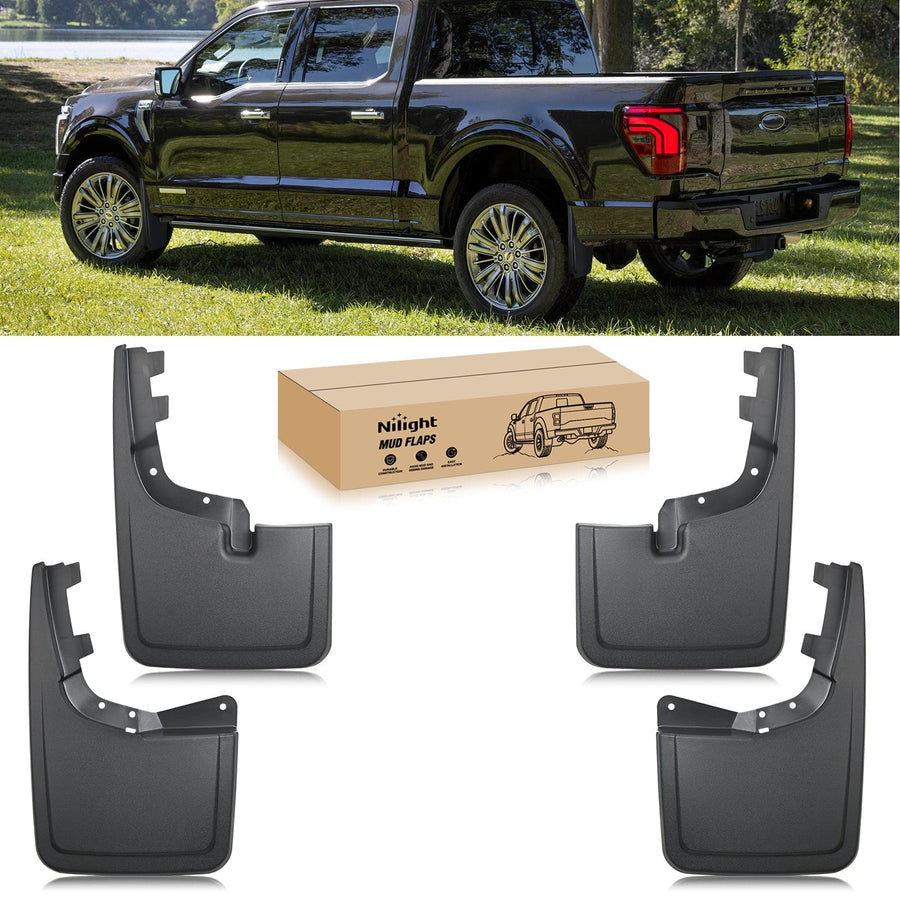 Nilight Front & Rear Set Mud Flaps for Ford F150 2021 2022 2023 2024 2025