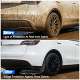 Nilight Mud Flaps for Tesla Model 3 2017 2018 2019 2020 2021 2022 2023, No Drilling Precision Fit Exterior Accessories Heavy-Duty Splash Guards Protection, Front & Rear Set, view 2