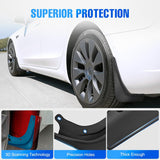 Nilight Mud Flaps for Tesla Model 3 2017 2018 2019 2020 2021 2022 2023, No Drilling Precision Fit Exterior Accessories Heavy-Duty Splash Guards Protection, Front & Rear Set, view 4