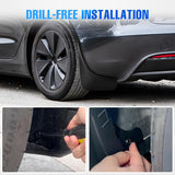 Nilight Mud Flaps for Tesla Model 3 Highland 2024 2025, No Drilling Precision Fit Exterior Accessories Heavy-Duty Splash Guards Protection, Front & Rear Set, view 5