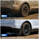Nilight Mud Flaps for Tesla Model X 2022 2023 2024 2025, No Drilling Precision Fit Exterior Accessories Heavy-Duty Splash Guards Protection, Front & Rear Set, view 2