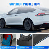 Nilight Mud Flaps for Tesla Model X 2022 2023 2024 2025, No Drilling Precision Fit Exterior Accessories Heavy-Duty Splash Guards Protection, Front & Rear Set, view 4