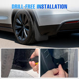 Nilight Mud Flaps for Tesla Model X 2022 2023 2024 2025, No Drilling Precision Fit Exterior Accessories Heavy-Duty Splash Guards Protection, Front & Rear Set, view 5