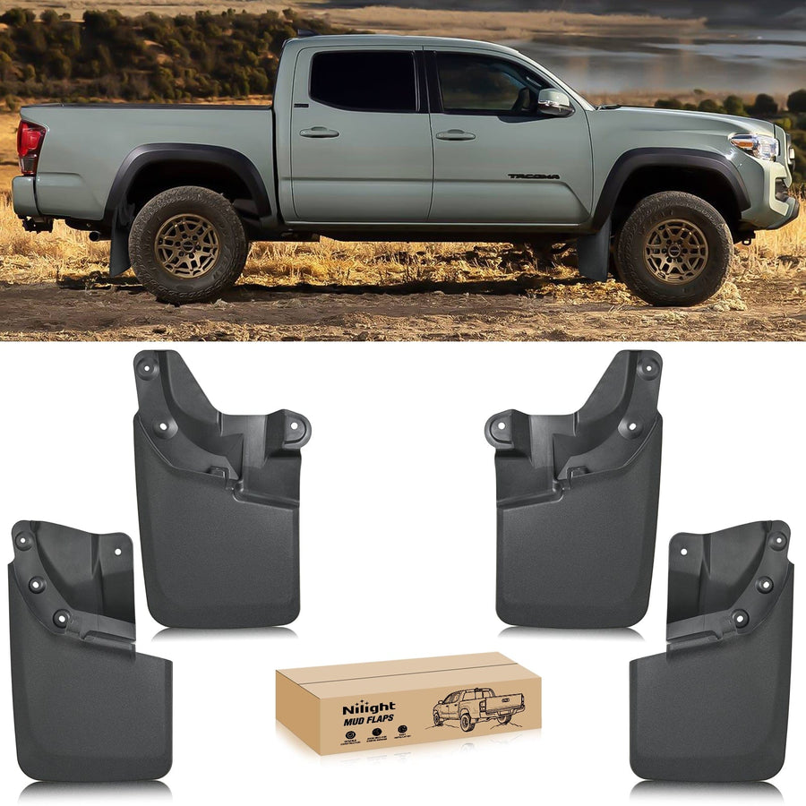 Nilight Front & Rear Set Mud Flaps for Toyota Tacoma 2016 2017 2018 2019 2020 2021 2022 2023