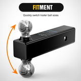 Nilight Multi-Ball Trailer Hitch Ball Mount, 2 & 2-5/16 Inch Balls, Dual Ball Mount fits 2-1/2-Inch Hitch Receiver, Chrome Plating, view 4