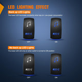 Nilight Music Rocker Switch Led Light Bar 5 Pin Laser On Off SPST Switches 20A/12V 10A/24V Blue with Jumper Wires Set for Cars Trucks Boats ATVs UTVs RVs, view 3