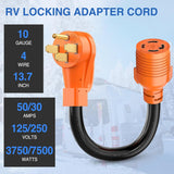 Nilight NEMA 14-50P to L14-30R Generator Transfer Switch Adapter 240V/120V 50 Amp Male to 30 Amp Female Twist Lock 4 Prong Generator Plug Pure Copper Heavy Duty 10 AWG ETL Listed for Power Backup, view 2
