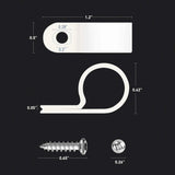 Nilight 1/2 Inch Rope Light P-Style Mounting Clips with Pan Head Phillips Stainless Steel Screws. (50 Pack Clips and 50Pcs Screws), view 3