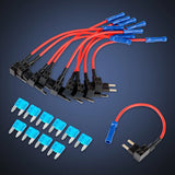 Nilight 10-Pack 12V Car Add-A-Circuit Fuse Tap Adapter Mini Atm Apm Blade Fuse Holder with 120 Pcs Mini Blade Fuse Assortment Kit (5, 7.5, 10, 15, 20, 25, 30) AMP for Cars,Trucks,Boats, 2 Yeas Warranty, view 3