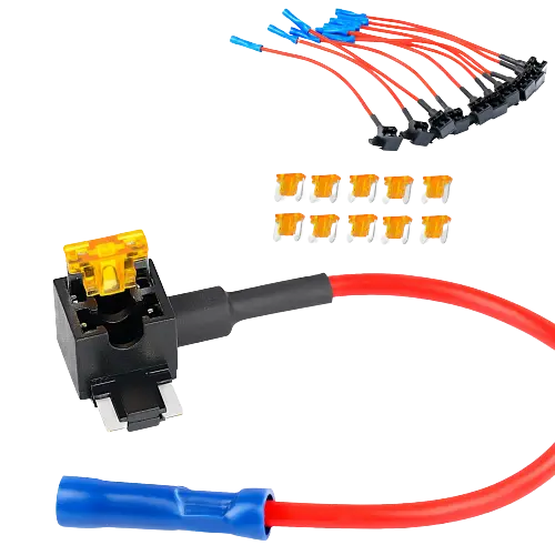 Nilight 10Pcs Low Profile Mini Add-A-Circuit Fuse Adapter