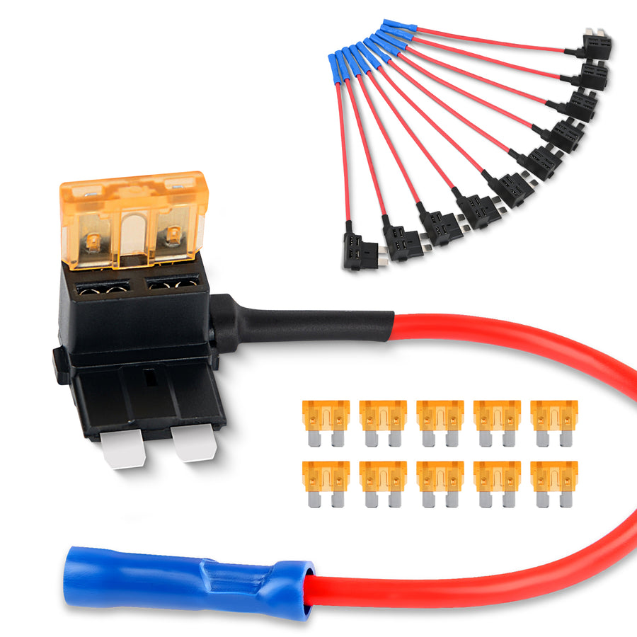 Nilight 10Pcs Standard Add-A-Circuit Fuse Adapter