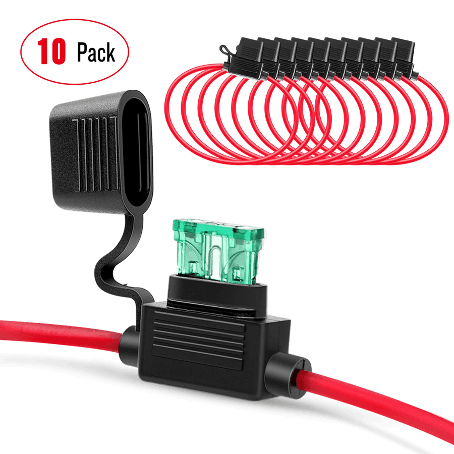 Nilight 10Pcs 14AWG Inline Fuse Holders