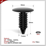 Nilight 100 Pcs Hole 8mm Bumper Rivet Fender Clips for GM 1605396, 1595864 for Chrysler 6030441 for Ford 388577S, view 2