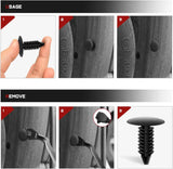 Nilight 100 Pcs Hole 8mm Bumper Rivet Fender Clips for GM 1605396, 1595864 for Chrysler 6030441 for Ford 388577S, view 4