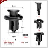 Nilight 100 Pcs Hole 7mm 8mm 10mm Car Retainer Clips Nylon Push Expansion Screws Replacement Kit, Bumper Fastener Rivet Clips for Honda, Acura, GM, Ford, Chrysler, view 2