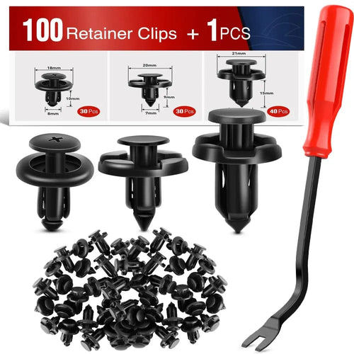Nilight 100 Pcs Hole 7mm 8mm 10mm Car Retainer Clips Nylon Push Type Bumper Fastener Rivet Clips for Subaru 90914-0007, 90913-0067, 90914-0051
