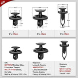 Nilight 100 Pcs Hole 7mm 9mm Car Retainer Clips Push Type Bumper Fastener Rivet Clips for Lexus Toyota GM, view 3