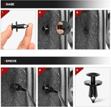 Nilight 100 Pcs Hole 8mm Nylon Bumper Rivet Clips for GM 21030249 for Ford N807389S for Chrysler 6503598, view 3