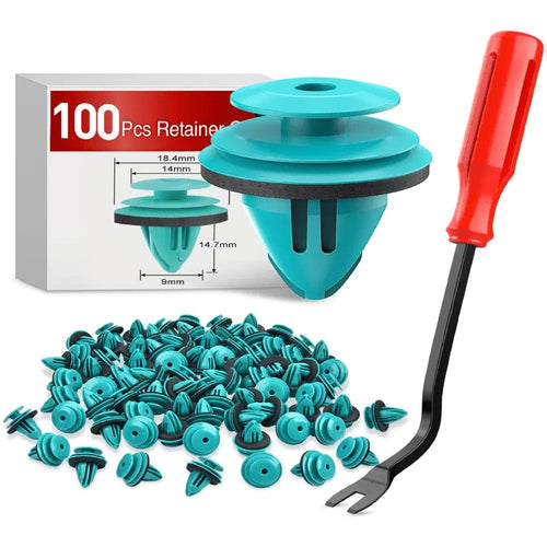 Nilight 100 Pcs Head 18.4mm Hole 9mm Trim Door Panel Retainer Clips, Car Push Fastener Clips for Corolla Camry Sequoia Tundra Tacoma, Replace 90467-10188, 90467-A0005