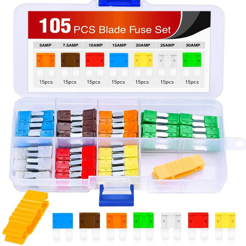 Nilight 105Pcs Micro2 ATR APT Car Blade Fuses Assortment Kit 5A 7.5A 10A 15A 20A 25A 30A