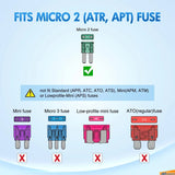 Nilight 105Pcs Micro2 ATR APT Car Blade Fuses Assortment Kit 5A 7.5A 10A 15A 20A 25A 30A, view 6