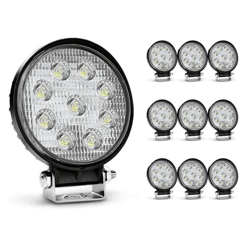 Nilight 4.5 Inch 27W 3000LM Round Flood Led Work Lights (10 Packs)