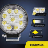 Nilight 4.5 Inch 27W 3000LM Round Flood Led Work Lights (10 Packs), view 2
