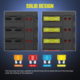 Nilight 12 Way Blade Fuse Block 12 Circuits with Negative Bus Fuse Box Holder LED Indicator ATO/ATC Fuse Panel Waterproof Cover, view 6