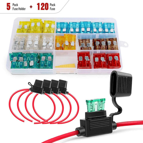Nilight 5 Pack Inline Fuse Holder With 240Pcs Blade Fuses Set