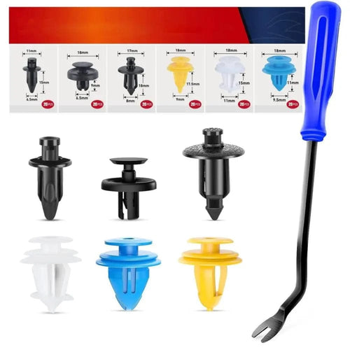 Nilight 120 Pcs Hole 6.5mm 8mm 9mm 9.5mm 11mm Car Retainer Clips Fastener Remover Expansion Screws Replacement Kit Bumper Push Rivet Clips for GM Toyata Lexus Subaru