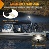 Nilight 12 Inch White Folding Stern Light for Marine Boats, view 4