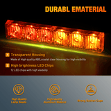 Nilight 12LED Emergency Strobe Traffic Advisor Light Bar 2 in 1 Amber Red Dash Warning Safety Flashing Lights Front/Rear Windshield Construction Lights for Trucks Cars Plow Police Firefighter Vehicles, view 2