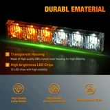 Nilight 12LED Emergency Strobe Traffic Advisor Light Bar 2 in 1 Amber White Dash Warning Safety Flashing Lights Front/Rear Windshield Construction Lights for Trucks Cars Plow Police Vehicles, view 2