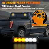 Nilight 12LED Emergency Strobe Traffic Advisor Light Bar 2 in 1 Amber White Dash Warning Safety Flashing Lights Front/Rear Windshield Construction Lights for Trucks Cars Plow Police Vehicles, view 6