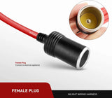 Nilight 14FT Cigarette Lighter Socket Extension Cord Cable 12V/24V (Red), view 3
