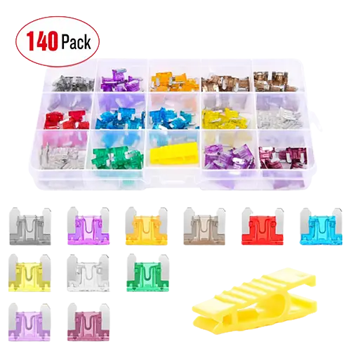 Nilight 140PCS Low Profile Mini Blade Fuse Set