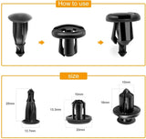 Nilight 150 Pcs Car Push Retainer Clips Kits 2 Sizes Universal Auto Clips Fastener, view 3