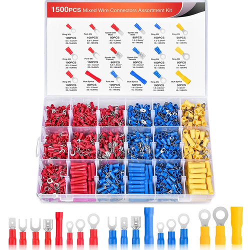Nilight 1500Pcs Electrical wire terminal crimp connectors