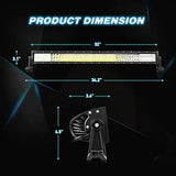 Nilight 32-Inch Triple Row Flood Spot Combo Beam LED Light Bar & 1 PC 14AWG Heavy Duty Wiring Harness Kit – One Lead, view 2
