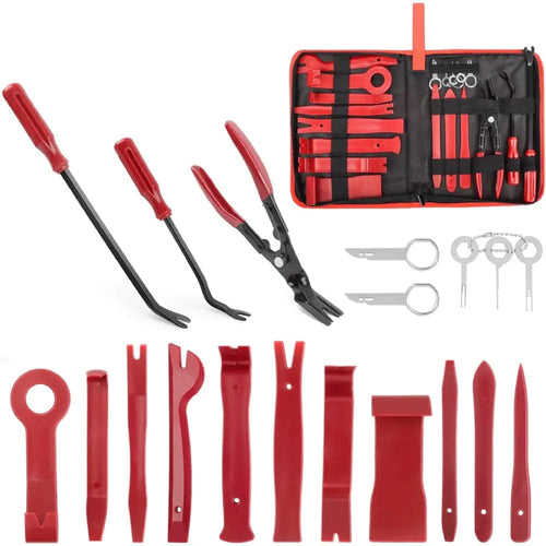Nilight 19 Pcs Auto Trim Removal Tool Set Red