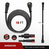 Nilight 2PCS 10FT 4Pin RGB Rock Light Extension Wire Cable Cord for 4 and 8 Pods, view 3