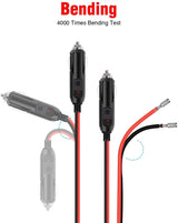 Nilight 2PCS Cigarette Lighter Male Plug Extension Cable, view 2
