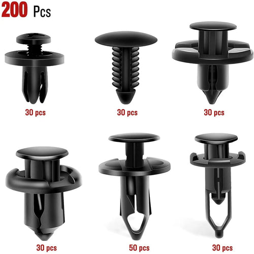 Nilight 200 Pcs Hole 6mm 7mm 8mm 9mm 10mm Car Retainer Clips Expansion Screws Replacement Kit Bumper Push Rivet Clips for GM Ford Toyota Honda Chrysler Nissan