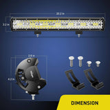 Nilight 20Inch 420w Triple Row Flood Spot Combo 42000LM Light Bar With Heavy Duty Wiring Harness for OffRoad (ZH409), view 2
