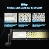 Nilight 22 Inch 270W Triple Row BarFlood Spot Combo Waterproof Led Work Light 28800LM Off Road Driving Lamp with Wiring Harness Kit, 2 Years Warranty, view 3