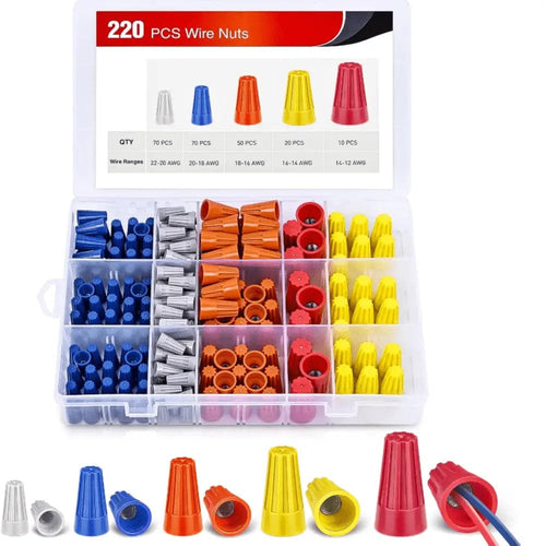 Nilight 220Pcs Wire Nuts Kit for 22-12 AWG Wires