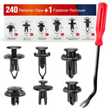 Nilight 240 Pcs Hole 6.3mm 8mm 9mm 10mm Car Retainer Clips Fastener Remover Expansion Screws Replacement Kit Bumper Push Rivet Clips for GM Ford Toyota Honda Chrysler, view 2